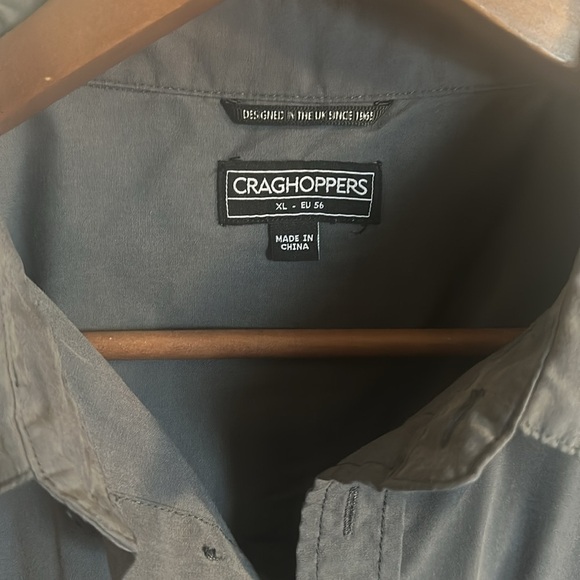 Craghoppers grey short sleeve shirt size XL - Picture 2 of 3